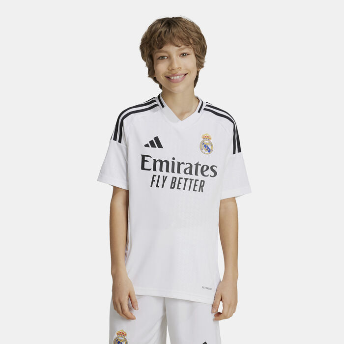 adidas Kids' Real Madrid Home Football Jersey - 2024/25 White adidas Kids' Real Madrid Home Football Jersey - 2024/25 White image number 0