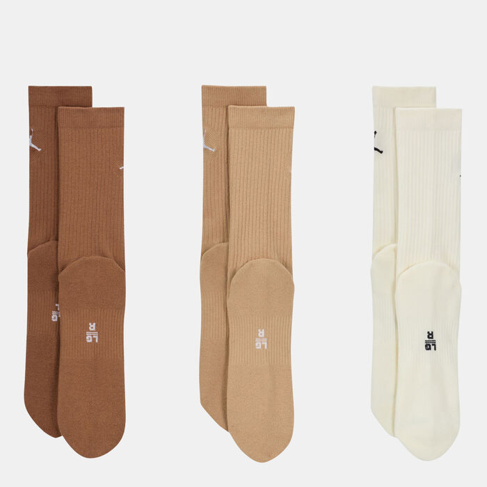 Jordan Everyday Crew Socks (3 Pairs) Brown Jordan Everyday Crew Socks (3 Pairs) Brown image number 1