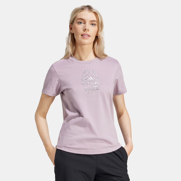 adidas Women's Metallic Graphic T-Shirt Purple adidas Women's Metallic Graphic T-Shirt Purple image number 0