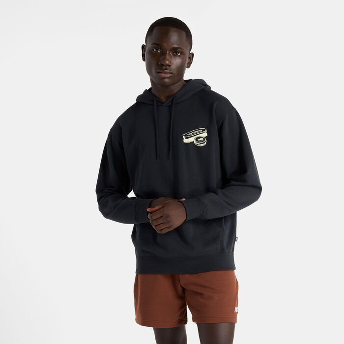 New Balance Men's French Terry Shine Hoodie Black New Balance Men's French Terry Shine Hoodie Black image number 0