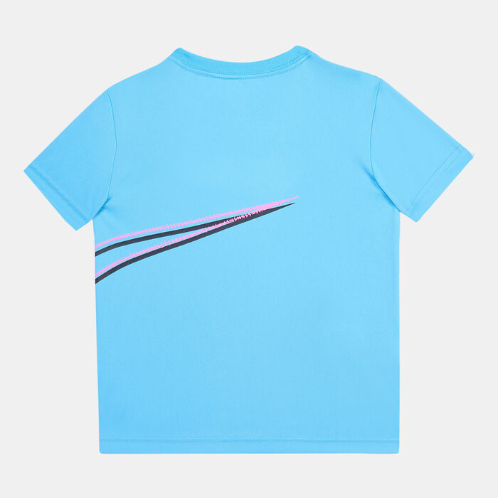 Nike Kids' Swoosh Distortion T-Shirt Blue image number 1