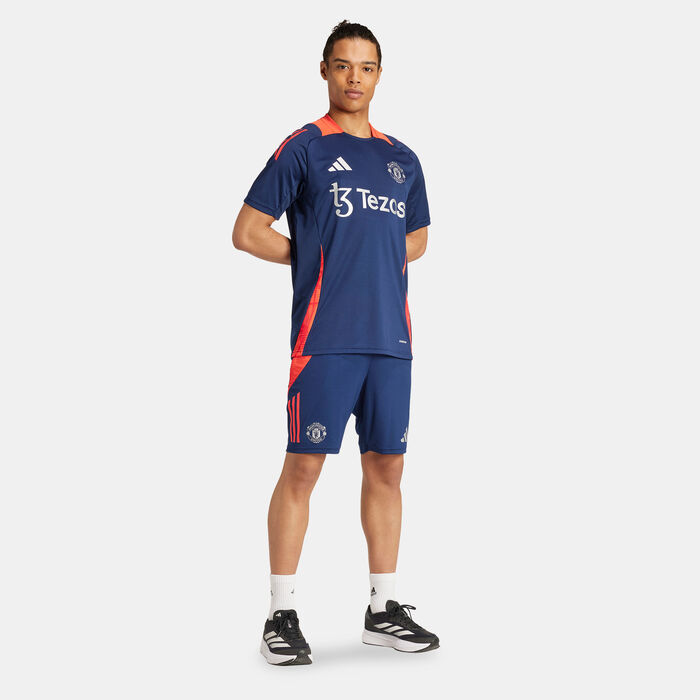 adidas Men's Manchester United Tiro 24 Training Football Shorts Blue adidas Men's Manchester United Tiro 24 Training Football Shorts Blue image number 2