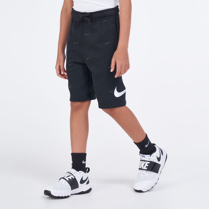 Nike Kids' Sportswear Swoosh French Terry Shorts (Older Kids) Black Nike Kids' Sportswear Swoosh French Terry Shorts (Older Kids) Black image number 0
