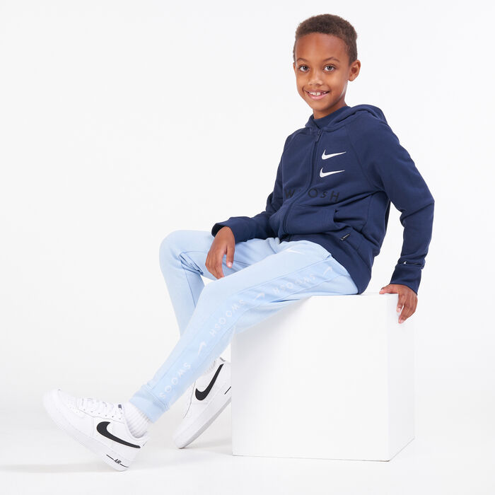 Nike Kids' Sportswear Swoosh Fleece Sweatpants (Older Kids) Blue image number 2