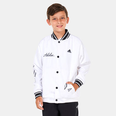 adidas Kids’ Brand Love Woven Jacket White