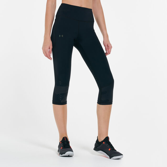 Under Armour Women's RUSH™ Tonal Capri Leggings Black image number 0