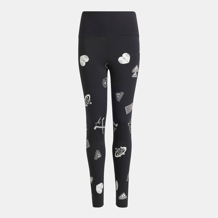 adidas Kids' Brand Love Leggings Black adidas Kids' Brand Love Leggings Black image number 0