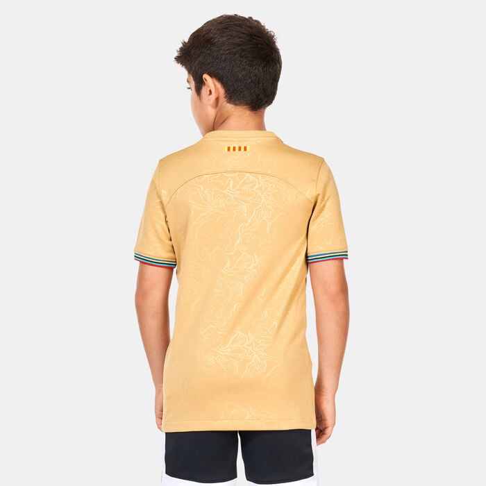 Nike Kids' F.C. Barcelona Dri-FIT Stadium Away Football Jersey - 2022/23 (Older Kids) Beige Nike Kids' F.C. Barcelona Dri-FIT Stadium Away Football Jersey - 2022/23 (Older Kids) Beige image number 1