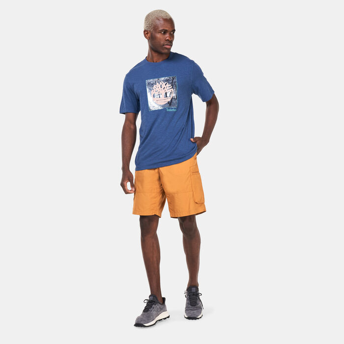 Timberland Men's Brand Carrier Front Print Graphic T-Shirt Blue Timberland Men's Brand Carrier Front Print Graphic T-Shirt Blue image number 2