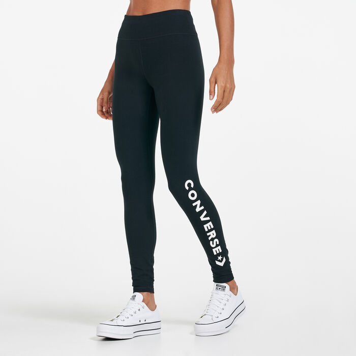 Converse Women's Wordmark Leggings Black Converse Women's Wordmark Leggings Black image number 0