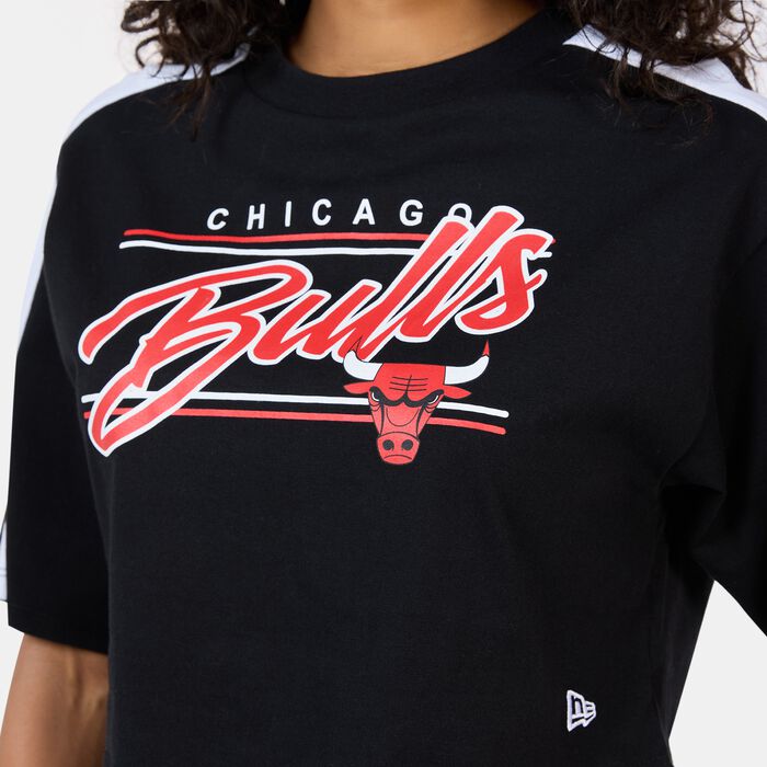 New Era Women's NBA Chicago Bulls Colourblock Crop Top Black New Era Women's NBA Chicago Bulls Colourblock Crop Top Black image number 3