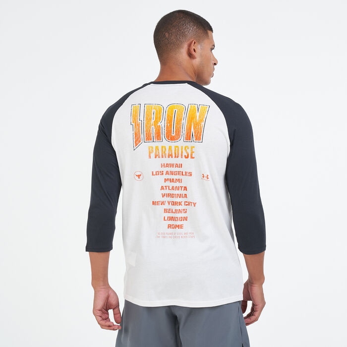 Under Armour Men's UA Project Rock 3/4 Sleeve T-Shirt White Under Armour Men's UA Project Rock 3/4 Sleeve T-Shirt White image number 1