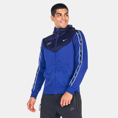 Nike Men's Sportswear Repeat Full-Zip Hoodie Blue Nike Men's Sportswear Repeat Full-Zip Hoodie Blue