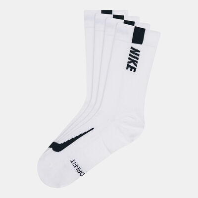 Nike Multiplier Running Crew Socks (2 Pairs) White Nike Multiplier Running Crew Socks (2 Pairs) White