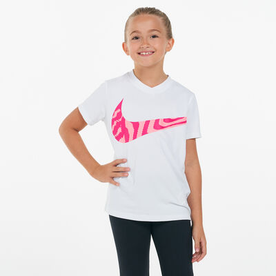 Nike Kids' Dri-FIT Swoosh T-Shirt White