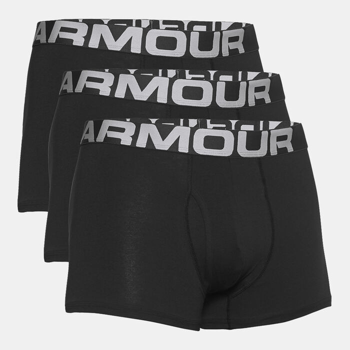 Under Armour Men's UA Charged Cotton 3-in 1 Briefs (3 Pack) Black image number 2