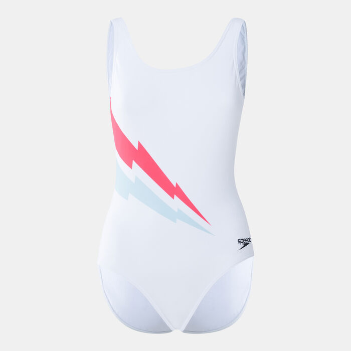 Speedo Women's Placement U-Back Swimsuit White Speedo Women's Placement U-Back Swimsuit White image number 0