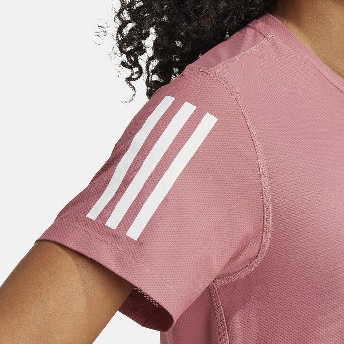 adidas Women's Own The Run T-Shirt Red adidas Women's Own The Run T-Shirt Red image number 4