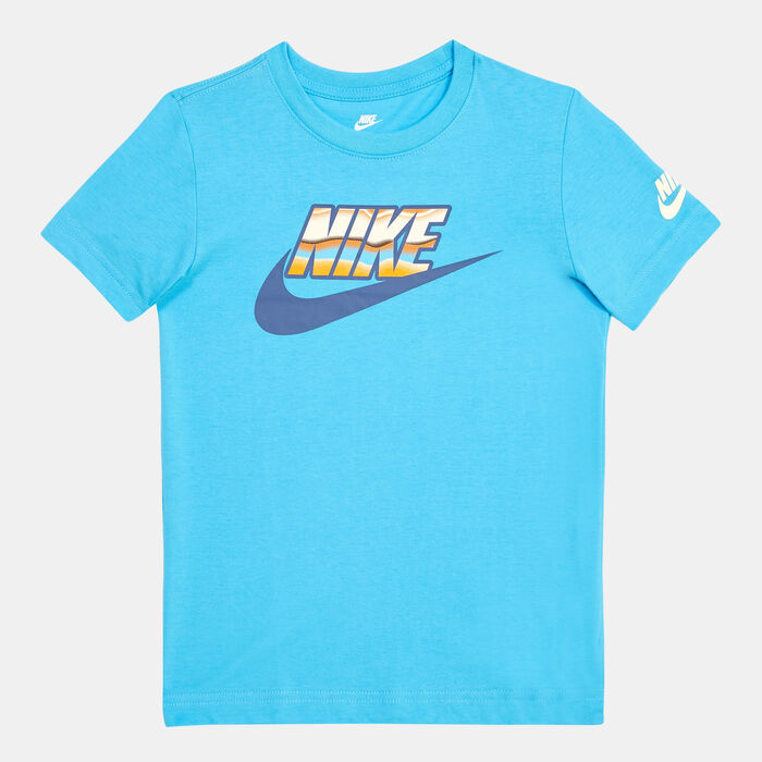 Nike Kids' Stripe Scape Futura T-Shirt (Younger Kids) Blue Nike Kids' Stripe Scape Futura T-Shirt (Younger Kids) Blue image number 0