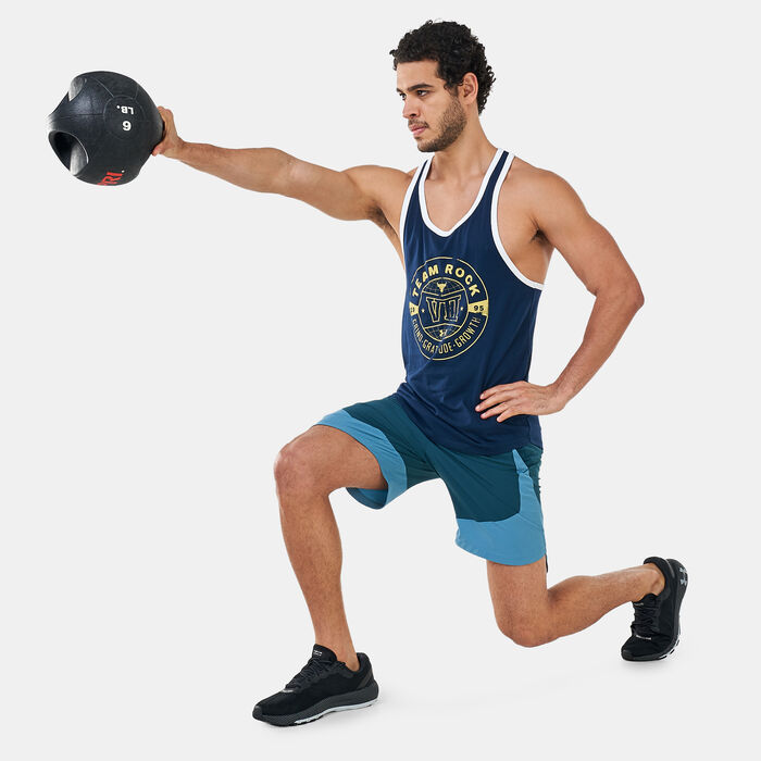 Under Armour Men's UA Project Rock Seven Bucks Tank Top Blue image number 2