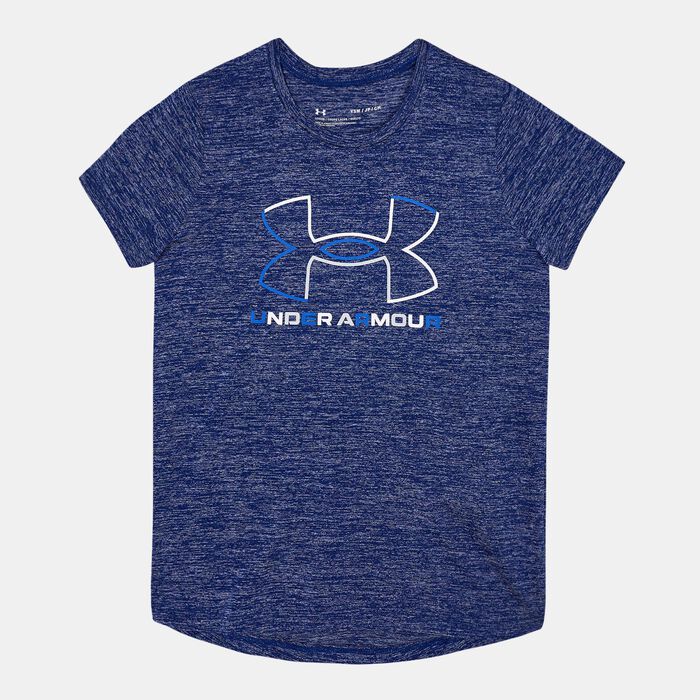 Under Armour Kids' UA Tech™ Big Logo Twist T-Shirt Blue Under Armour Kids' UA Tech™ Big Logo Twist T-Shirt Blue image number 0