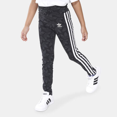 adidas Originals Kids' High-Waisted Allover Print Leggings Black