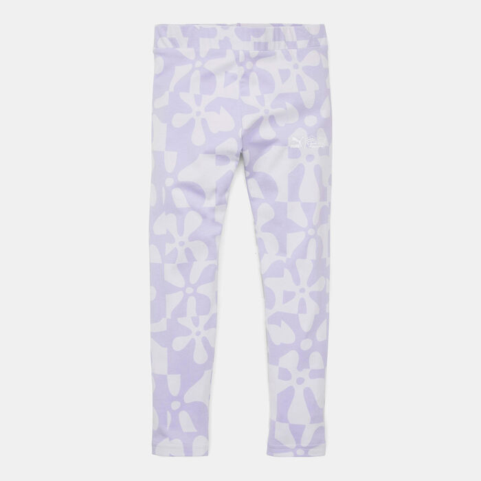 PUMA Kids' x SpongeBob T7 Allover Leggings Purple PUMA Kids' x SpongeBob T7 Allover Leggings Purple image number 0