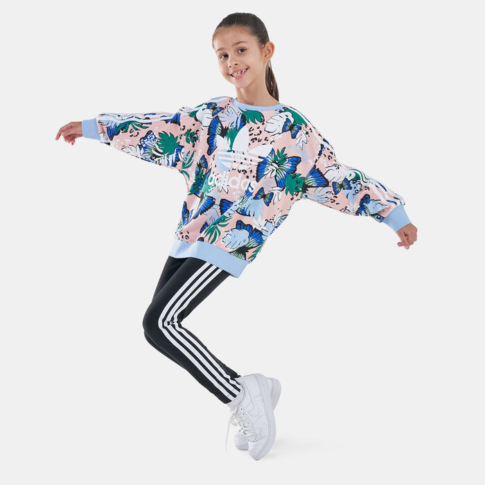 adidas Originals Kids' HER Studio London Animal Flower Print Sweatshirt and Leggings Set Multi image number 0