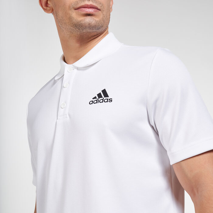 adidas Men's Designed 2 Move 3-Stripes Polo T-Shirt White adidas Men's Designed 2 Move 3-Stripes Polo T-Shirt White image number 3