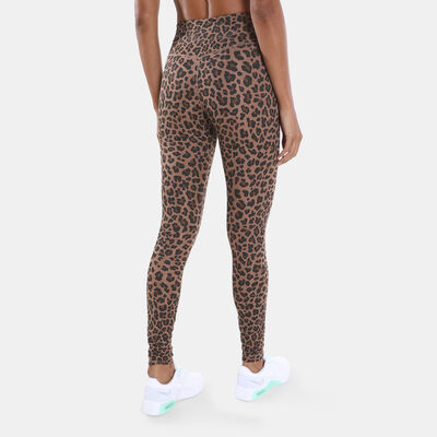 Nike Women's Dri-FIT One Mid-Rise Printed Leggings Brown Nike Women's Dri-FIT One Mid-Rise Printed Leggings Brown