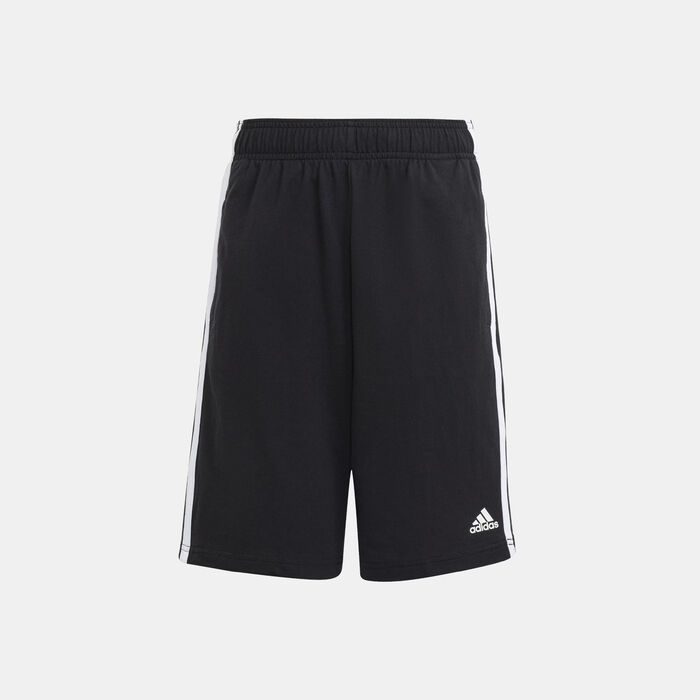 adidas Kids' Essentials 3-Stripes Knit Shorts Black adidas Kids' Essentials 3-Stripes Knit Shorts Black image number 0