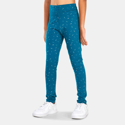 Nike Kids' Sportswear Essential Mid-Rise Leggings (Older Kids) Blue