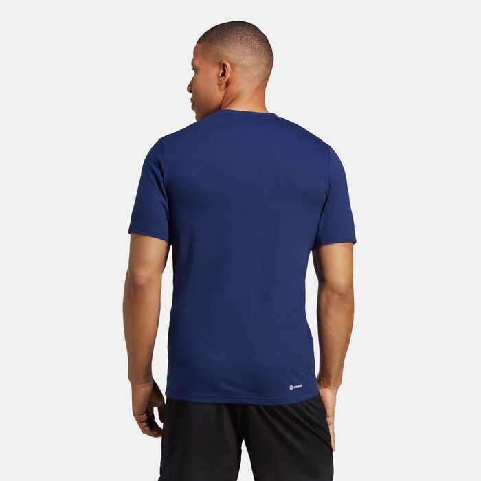 adidas Men's Train Essentials Feelready Logo Training T-Shirt Blue image number 1