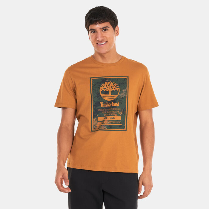 Timberland Men's Printed Logo Authentic T-Shirt Brown Timberland Men's Printed Logo Authentic T-Shirt Brown image number 0
