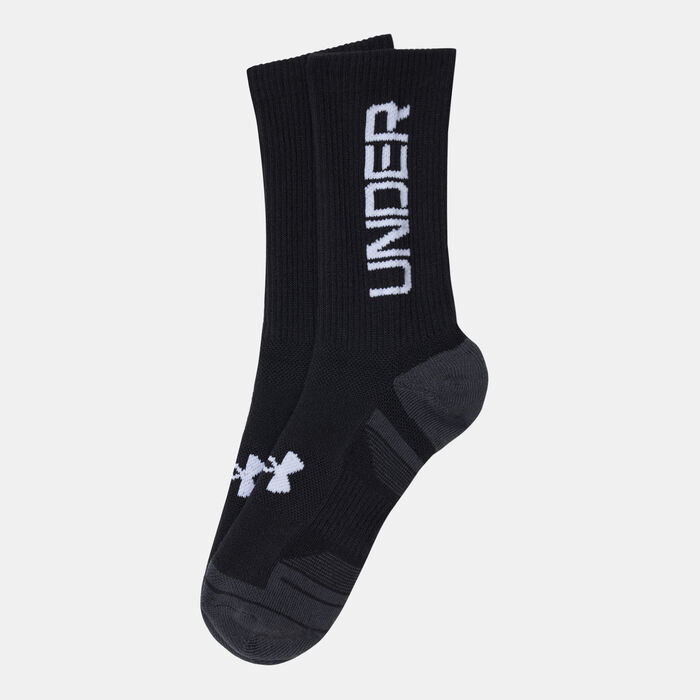 Under Armour Performance Tech Training Crew Socks (3 Pairs) Black image number 0