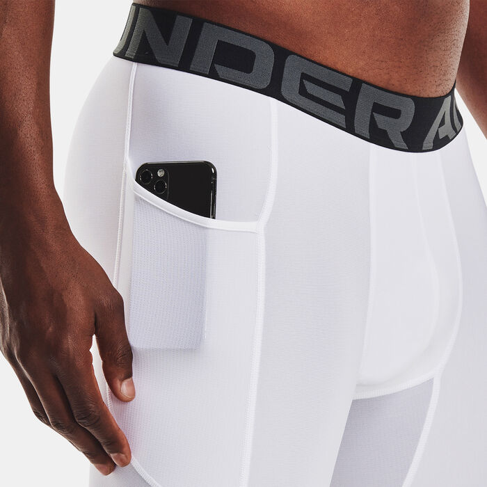 Under Armour Men's UA HeatGear® Armour Long Shorts White Under Armour Men's UA HeatGear® Armour Long Shorts White image number 3