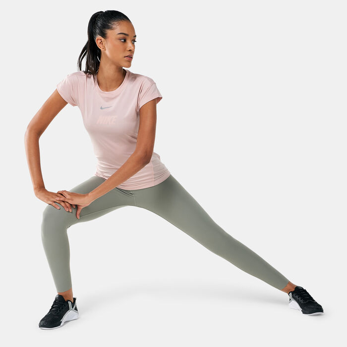 Nike Women's Dri-FIT Run Division T-Shirt Beige image number 2