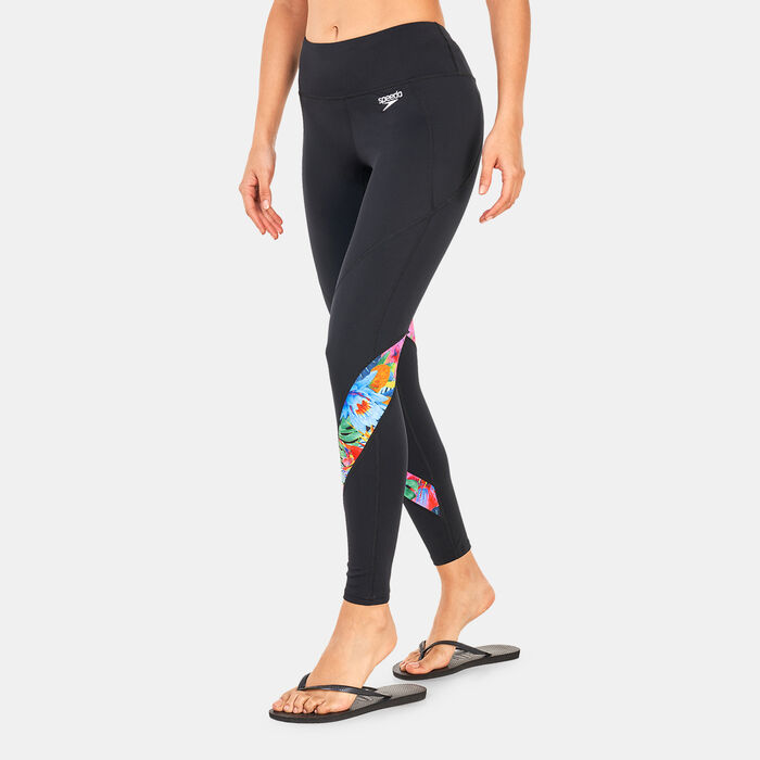Speedo Women's Printed Leggings Black Speedo Women's Printed Leggings Black image number 0