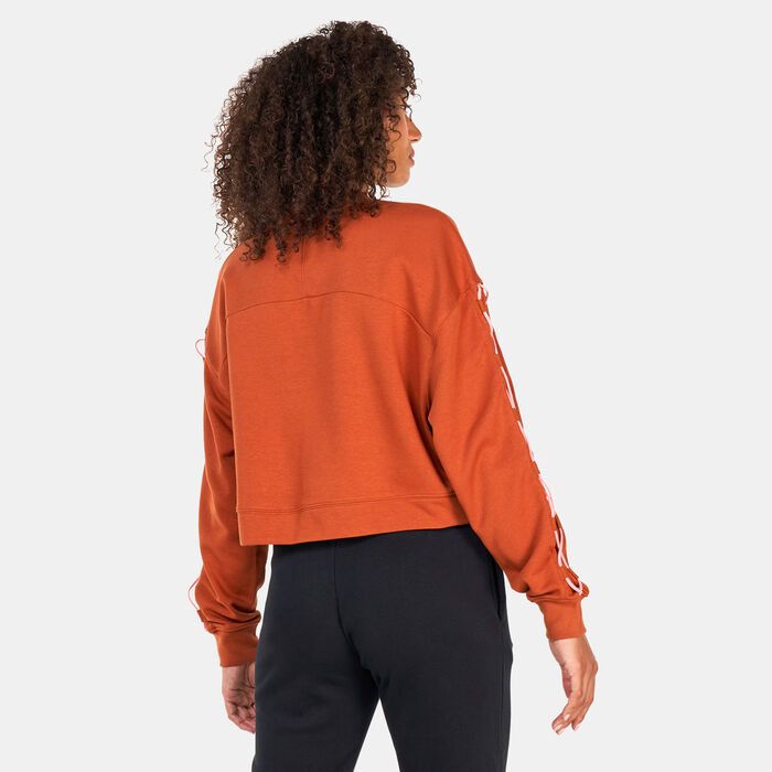 Nike Women's Dri-FIT Get Fit French Terry Crewneck Novelty Sweatshirt Orange image number 1