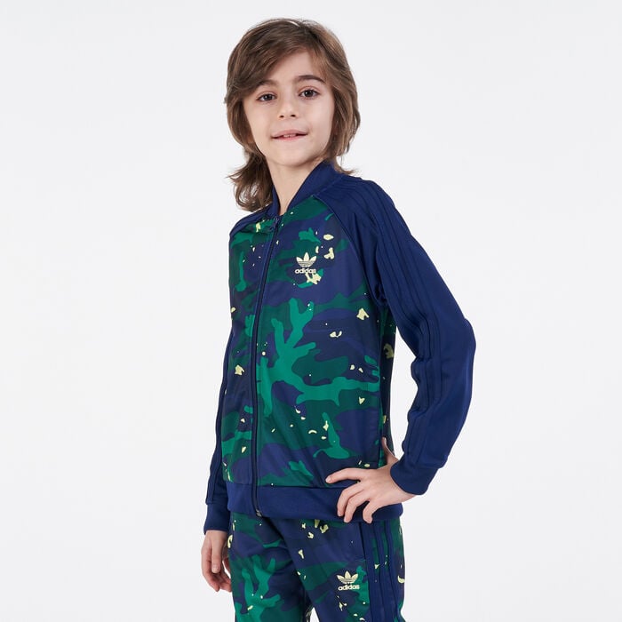 adidas Originals Kids' Camo Print SST Track Jacket Blue adidas Originals Kids' Camo Print SST Track Jacket Blue image number 0
