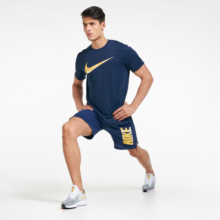 Nike Men's Hyper Dry Graphic T-Shirt Blue image number 2