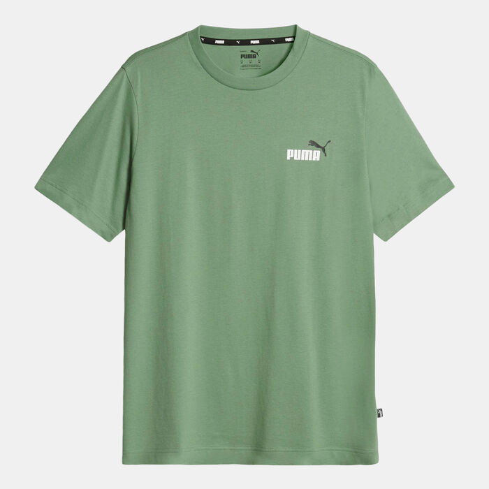 PUMA Men's Essentials+ Two-Colour Small Logo T-Shirt Green PUMA Men's Essentials+ Two-Colour Small Logo T-Shirt Green image number 0