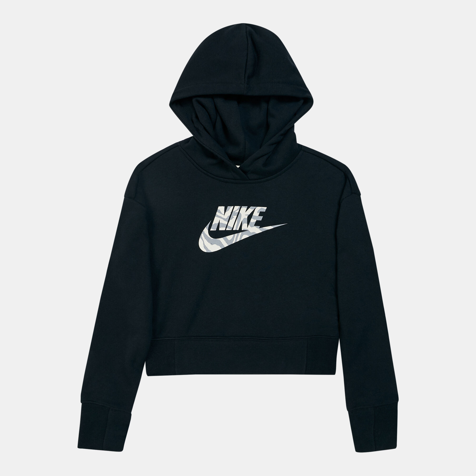 Kids Sportswear Cropped Hoodie Older Kids Black Nike in Qatar SSS