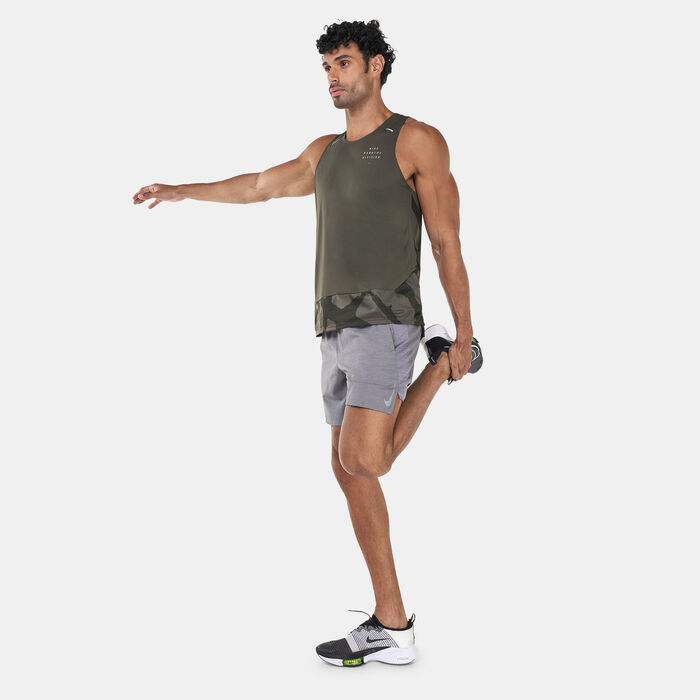 Nike Men's Dri-FIT Run Division Rise 365 Running Tank Top Green Nike Men's Dri-FIT Run Division Rise 365 Running Tank Top Green image number 2