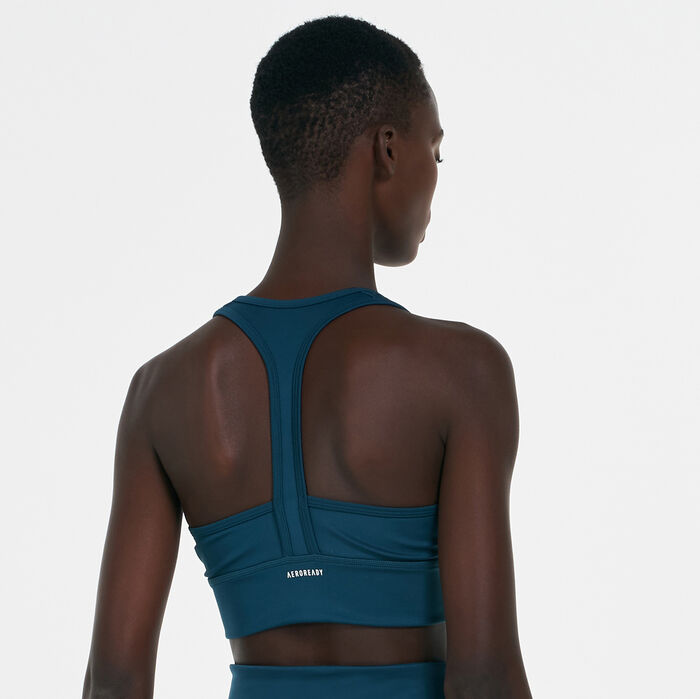 adidas Women's FARM Rio AEROREADY Padded Sports Bra Blue image number 1