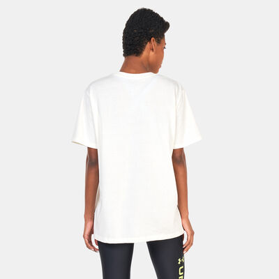 Under Armour Women's Project Rock Heavyweight Campus T-Shirt White Under Armour Women's Project Rock Heavyweight Campus T-Shirt White