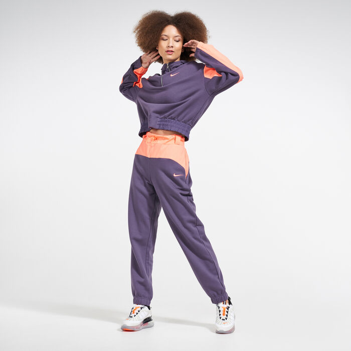 Nike Women's Sportswear Icon Clash Hoodie Purple Nike Women's Sportswear Icon Clash Hoodie Purple image number 2