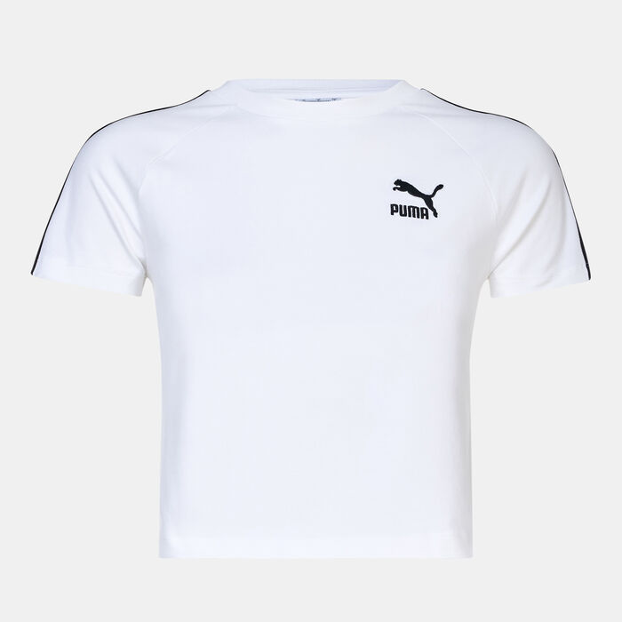 PUMA Women's Iconic T7 Crop Top White PUMA Women's Iconic T7 Crop Top White image number 0