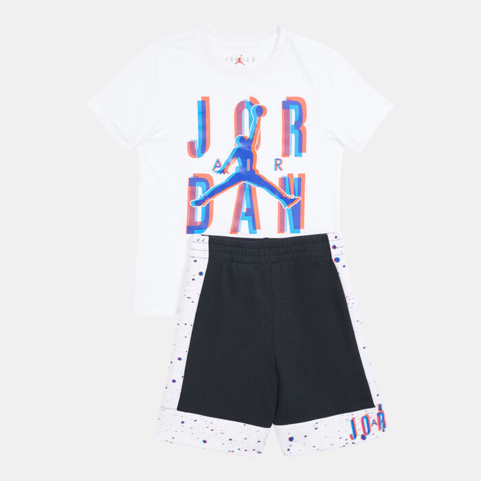 Jordan Kids' Jumpman Air Space Glitch T-Shirt and Shorts Set Black image number 0