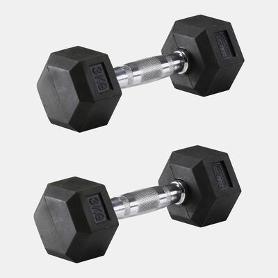 Body Sculpture Hex Rubber Dumbbell - 3kg (1 Pair) Multi Body Sculpture Hex Rubber Dumbbell - 3kg (1 Pair) Multi